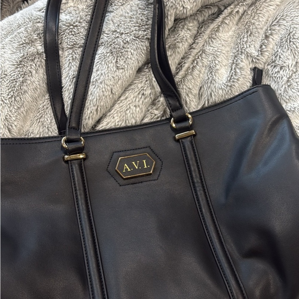 Black Leather Tote Bag